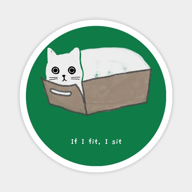 Tiny box (white caption) Magnet by KentheCat